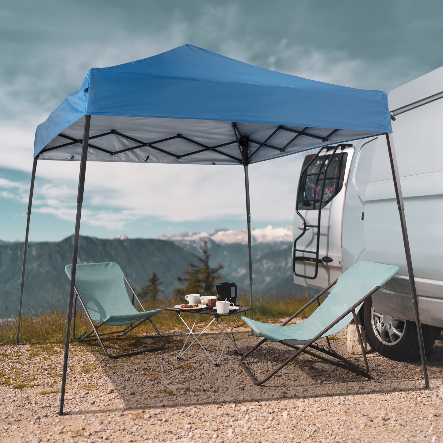 6X6ft Sky Blue Diagonal Band With One Side Of Surrounding Cloth Folding Shed
