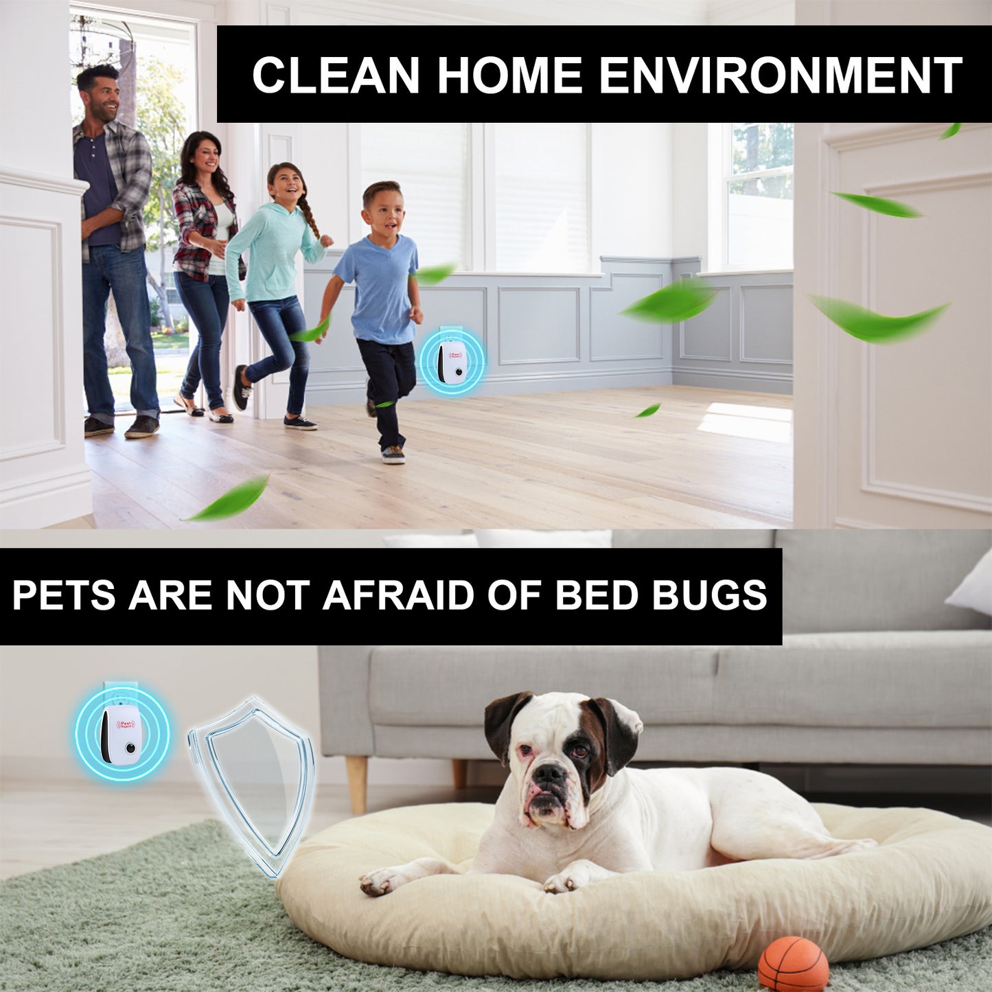 Jue-Fish Ultrasonic Pest Repeller, Mosquito Repellent Household Mosquito Repellent Cockroach Repellent Mouse Repellent Plug-In Intelligent Night Light