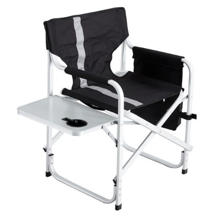 1-piece Upholstered Folding Outdoor Chair With Side Table And Storage Bag