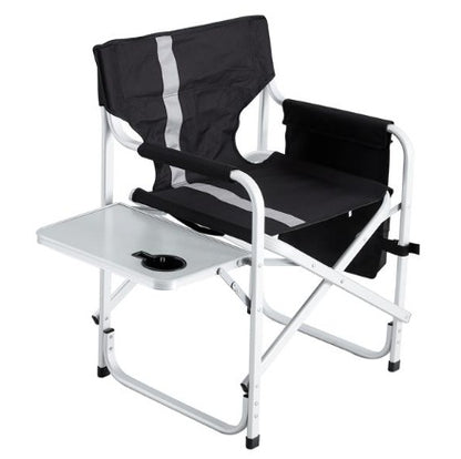 1-piece Upholstered Folding Outdoor Chair With Side Table And Storage Bag