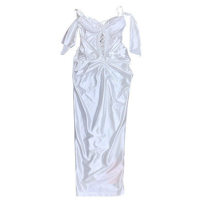 Vintage Knitted Pearlescent Stretch Fishbone Dress