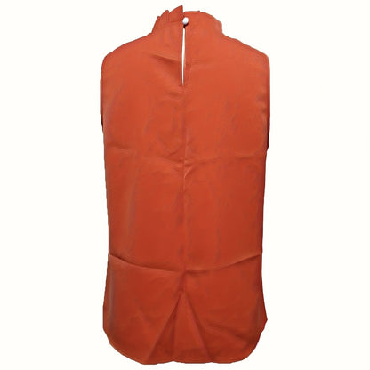 Ladies' Fashion Solid Color Round Neck Sleeveless Shirt Top T-shirt