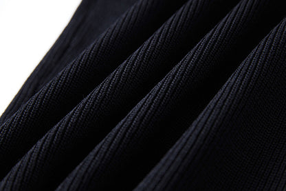 Chain Metal Buckle Shoulder Cotton INS Style Elegant Knitted Dress