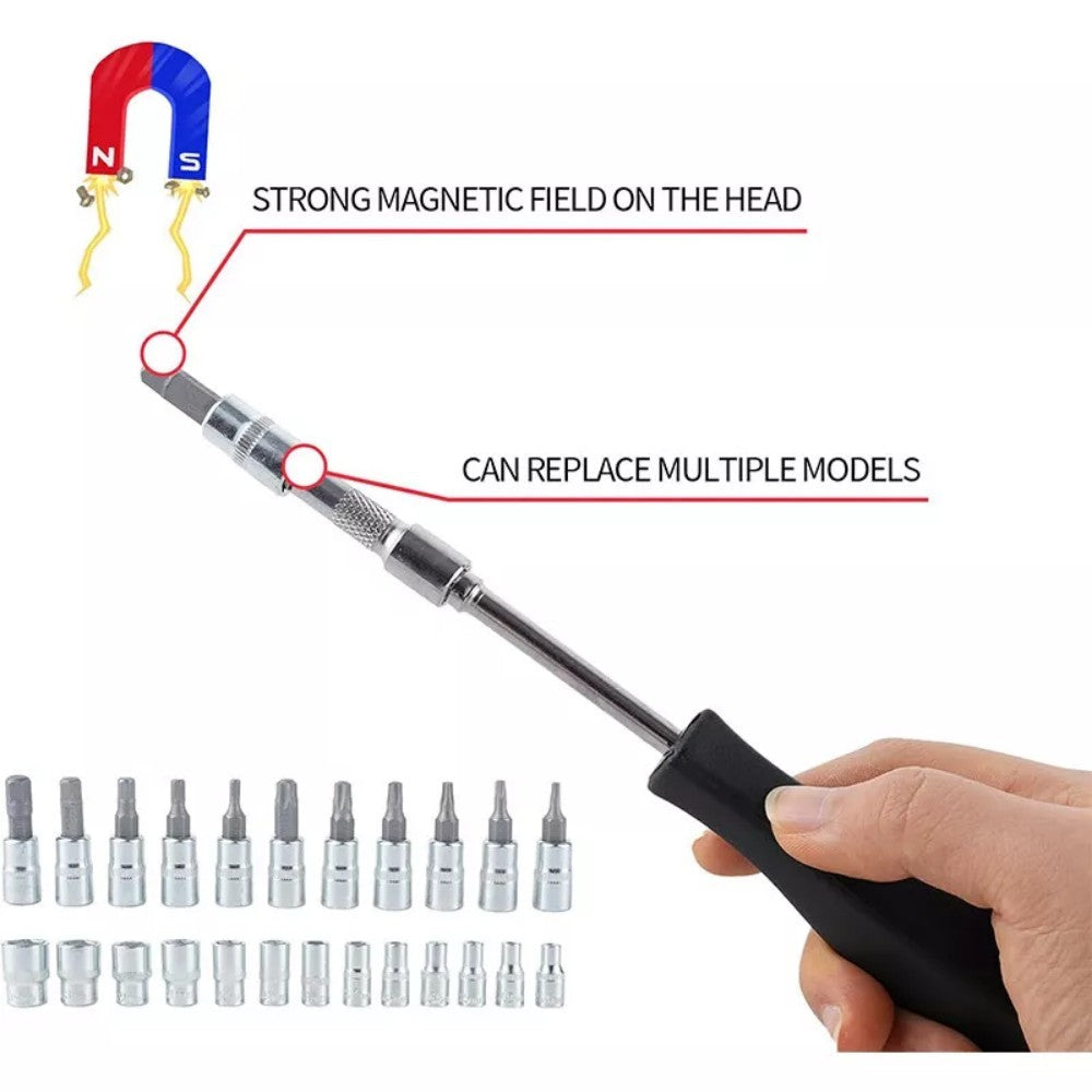 46 Piece 1/4 Inch  Ratchet Socket And Bit Set