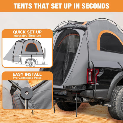 Truck Bed Tent – Fits 5.5-5.8ft Pickup Beds | 3000mm Waterproof & Easy Setup