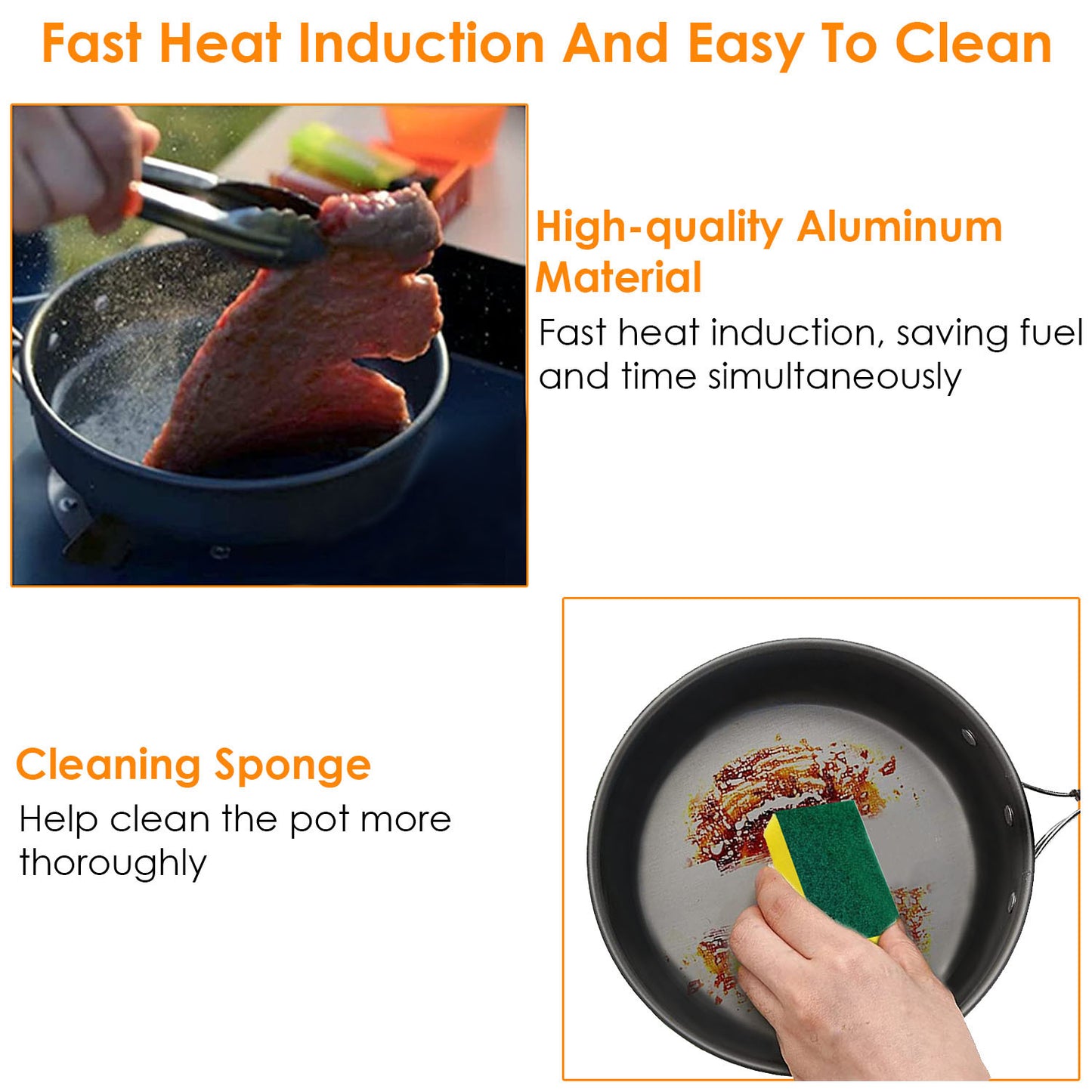 8-Piece Aluminum Camping Cookware Set