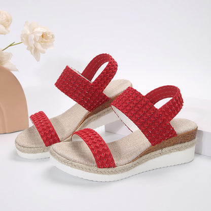 Women’s Summer Wedge Sandals – Peep-Toe Design, Casual Chic Comfort
