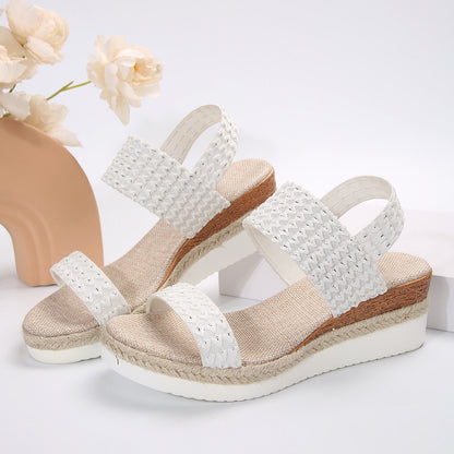 Women’s Summer Wedge Sandals – Peep-Toe Design, Casual Chic Comfort