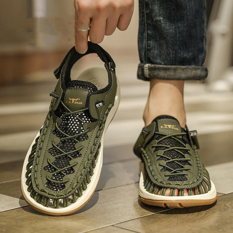 Men's Summer Woven Hollowed Sports Outdoor Trekking Shoes Sandals