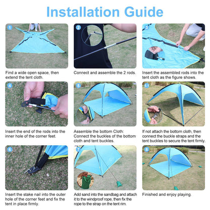 4–6 Person Beach Tent Canopy – UPF50