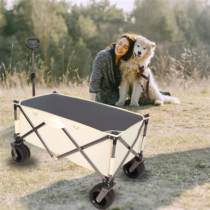 Heavy-Duty Folding Beach Cart – Large-Wheel Utility Wagon