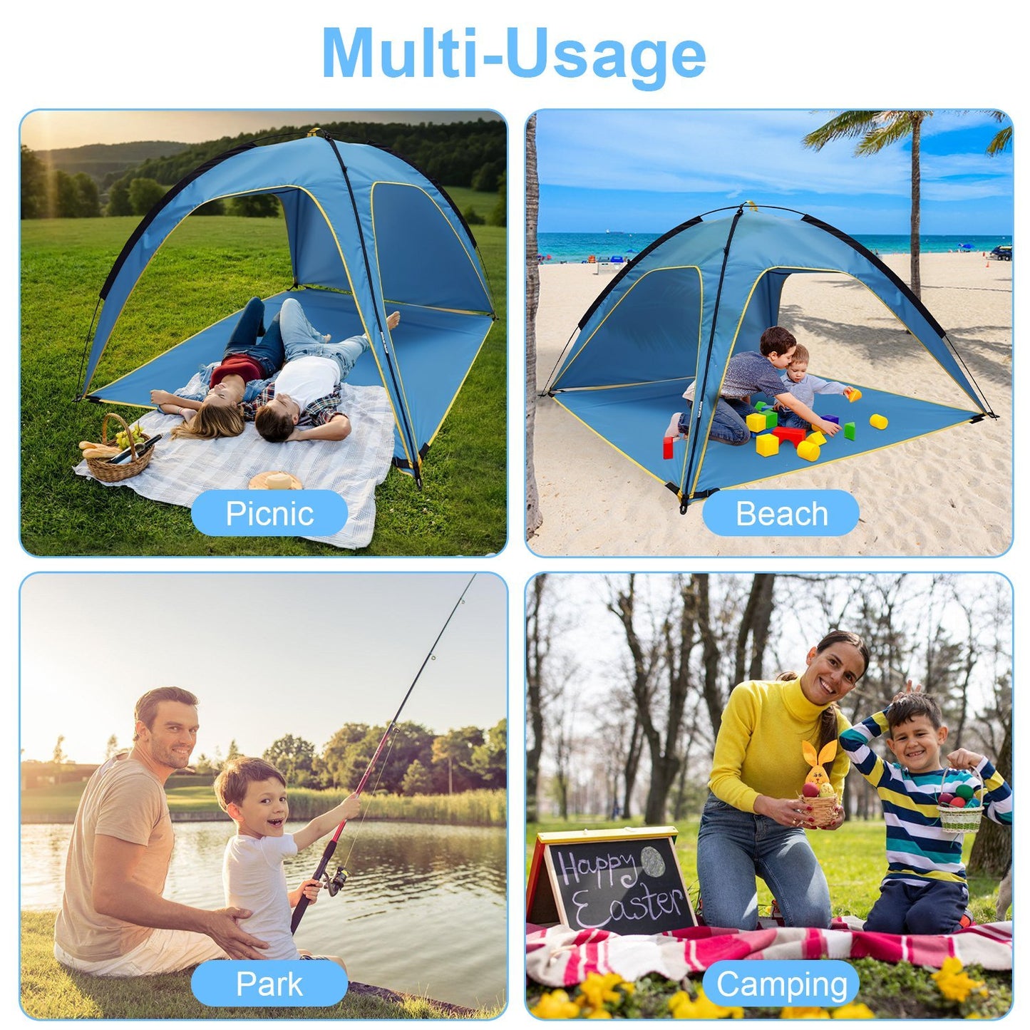 4–6 Person Beach Tent Canopy – UPF50