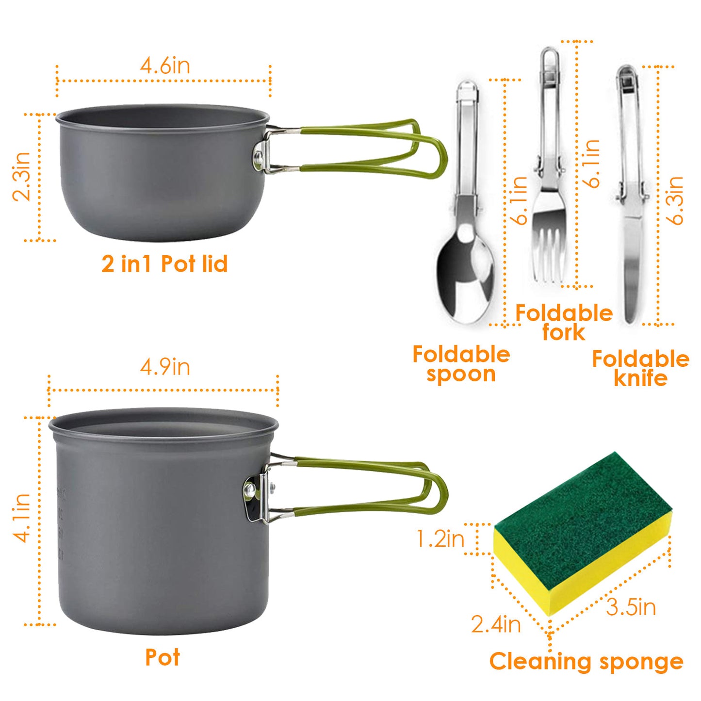 8-Piece Aluminum Camping Cookware Set