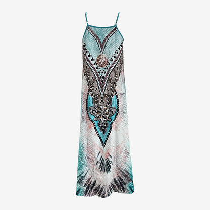 Women's Long Sleeve V-Neck Print Loose Two-Piece Dress Casual Elegant Spring&Autumn Outfit