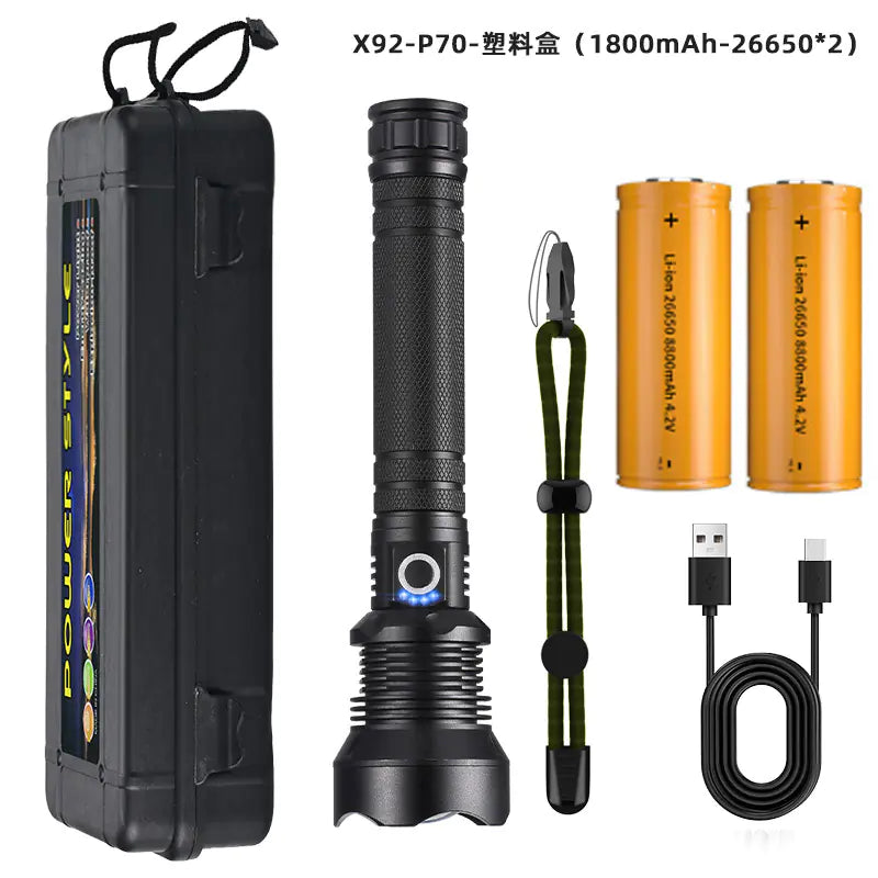 X92 Power Beam USB Flashlight