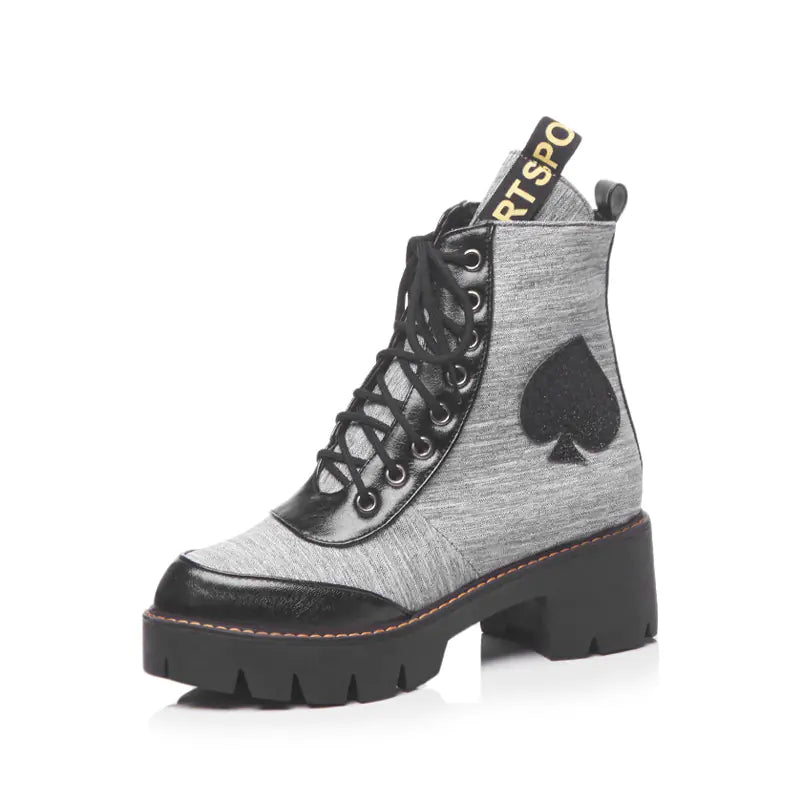 Martin Boots with Laces and Heart Design