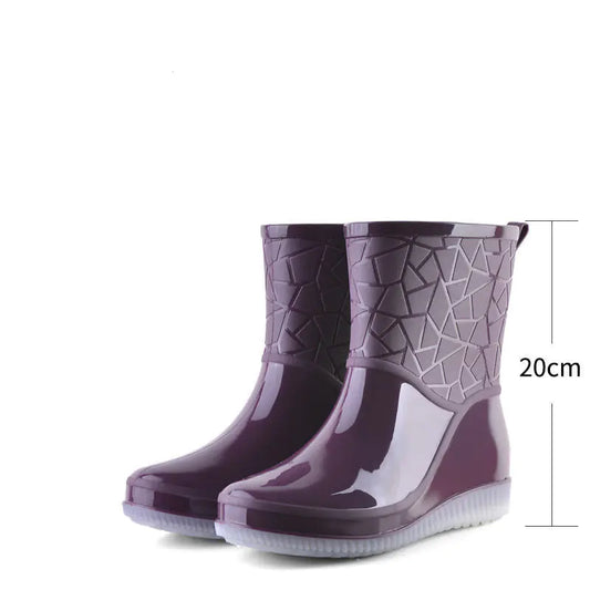 Mid-Low Fleece Women's Rain Boots