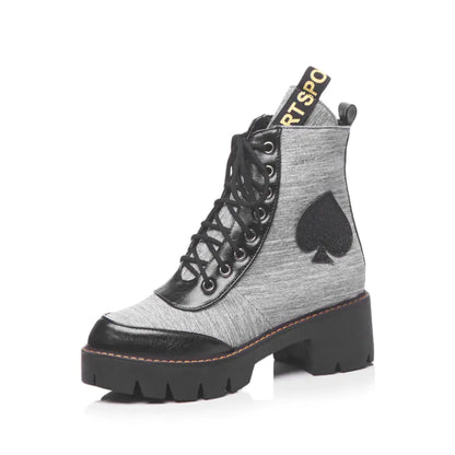 Martin Boots with Laces and Heart Design