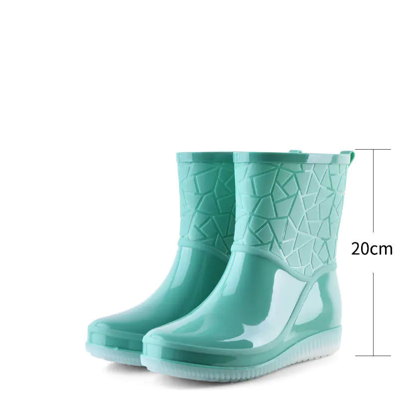 Mid-Low Fleece Women's Rain Boots