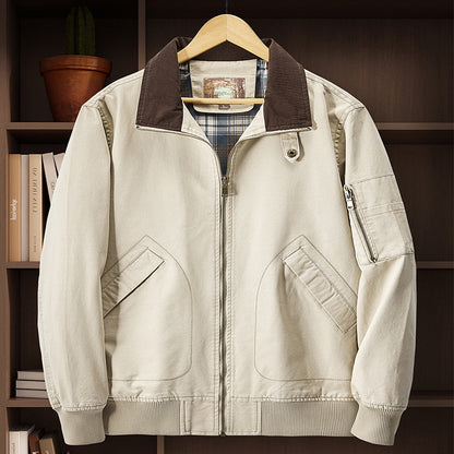 Jacket Baseball Uniform Plus Size New Washed Cotton Flight Jacket