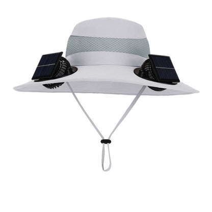 Solar Twin Fan Hat Men's Summer Outdoor Mountaineering Fishing