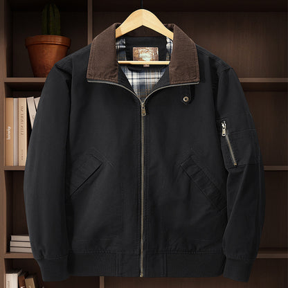 Jacket Baseball Uniform Plus Size New Washed Cotton Flight Jacket