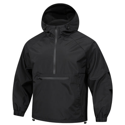 Men's Korean-style Loose Half-zip Hooded Sweater Jacket