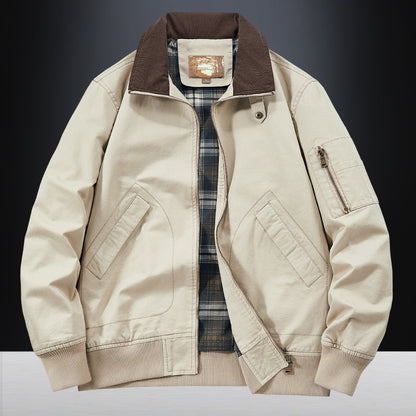 Jacket Baseball Uniform Plus Size New Washed Cotton Flight Jacket