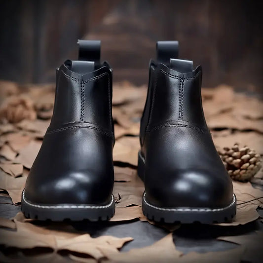 Men's Leather Round Toe Ankle Hiking Boots