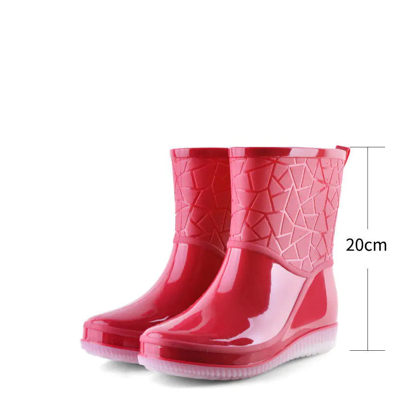 Mid-Low Fleece Women's Rain Boots