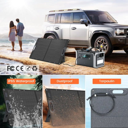 CTOLITY SPC100 100W Portable Solar Panel Charger ETFE Foldable 20V Solar Cell for Power Station & Camping Hiking RV Trips