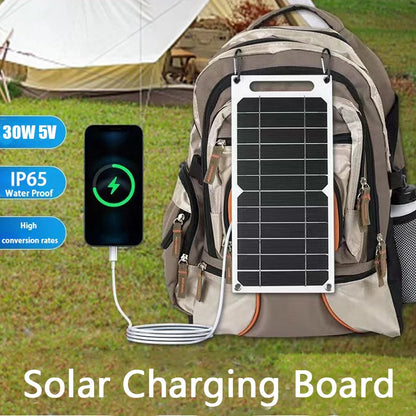 30W Solar Panel with USB Type-C – Waterproof & Portable Charger for Outdoor Adventures