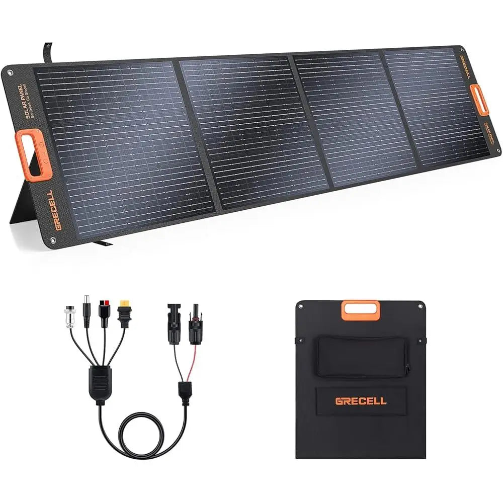 200W Portable Solar Panel Kit Foldable Waterproof Solar Charger with 4 Kickstands High Conversion Efficiency Power Station