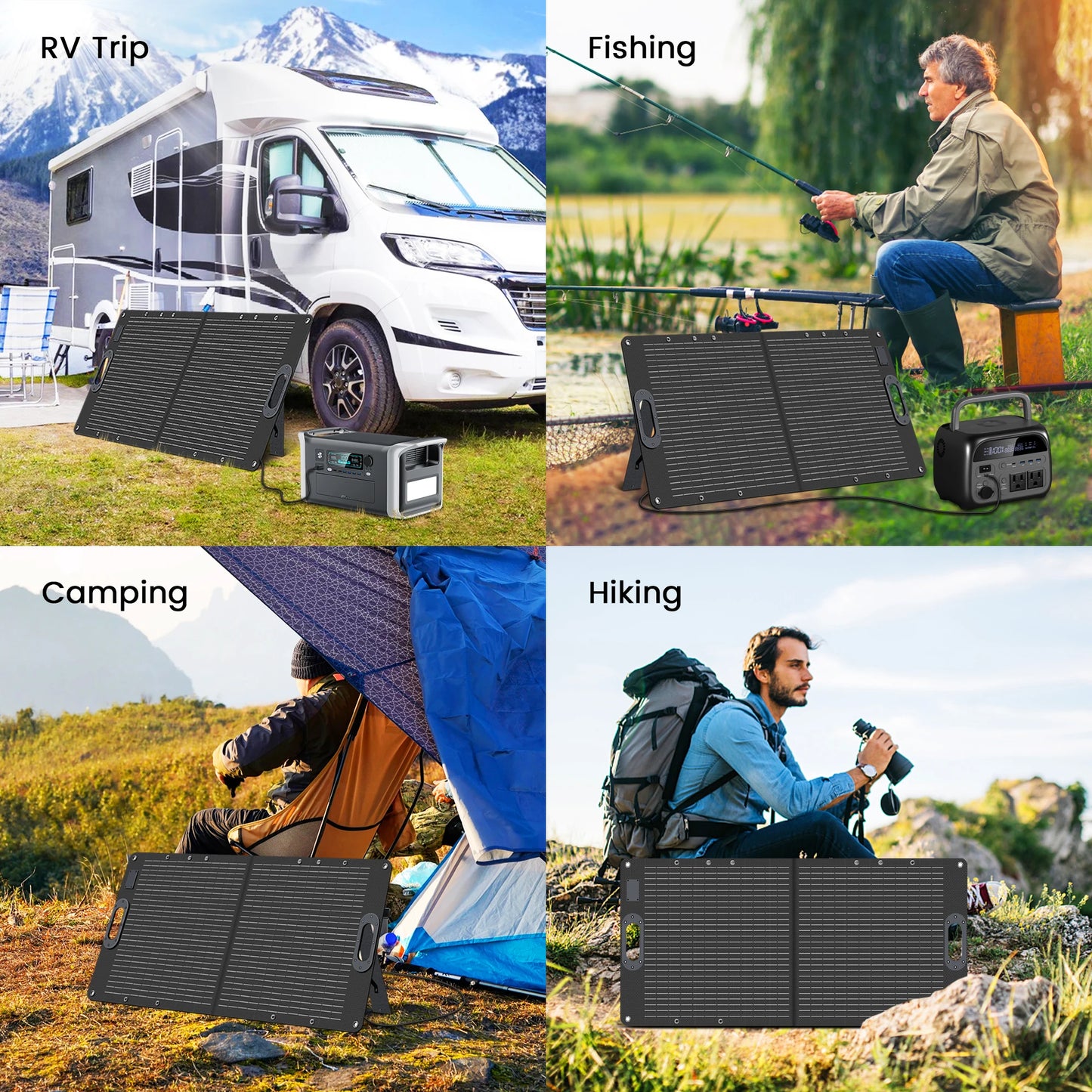 CTOLITY SPC100 100W Portable Solar Panel Charger ETFE Foldable 20V Solar Cell for Power Station & Camping Hiking RV Trips