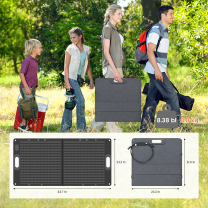 CTOLITY SPC100 100W Portable Solar Panel Charger ETFE Foldable 20V Solar Cell for Power Station & Camping Hiking RV Trips
