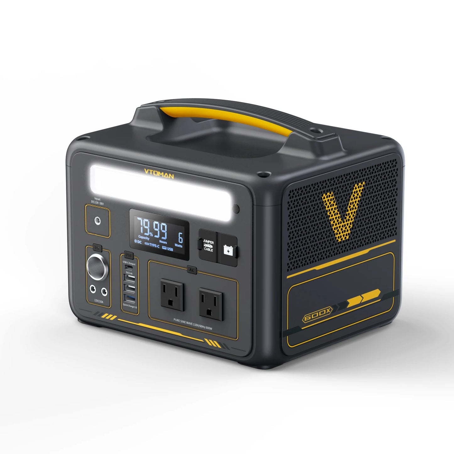 VTOMAN JUMP 600X Portable Power Station – 299Wh LiFePO4 Solar Generator