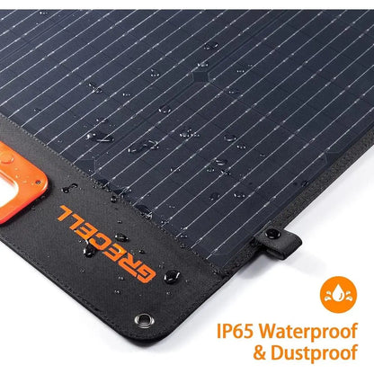 200W Portable Solar Panel Kit Foldable Waterproof Solar Charger with 4 Kickstands High Conversion Efficiency Power Station