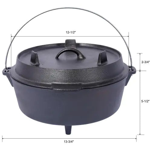 Outdoor Camping Deep Cast Iron Pot / Dutch Oven