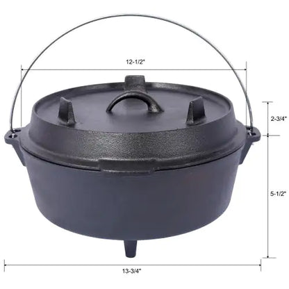 Outdoor Camping Deep Cast Iron Pot / Dutch Oven