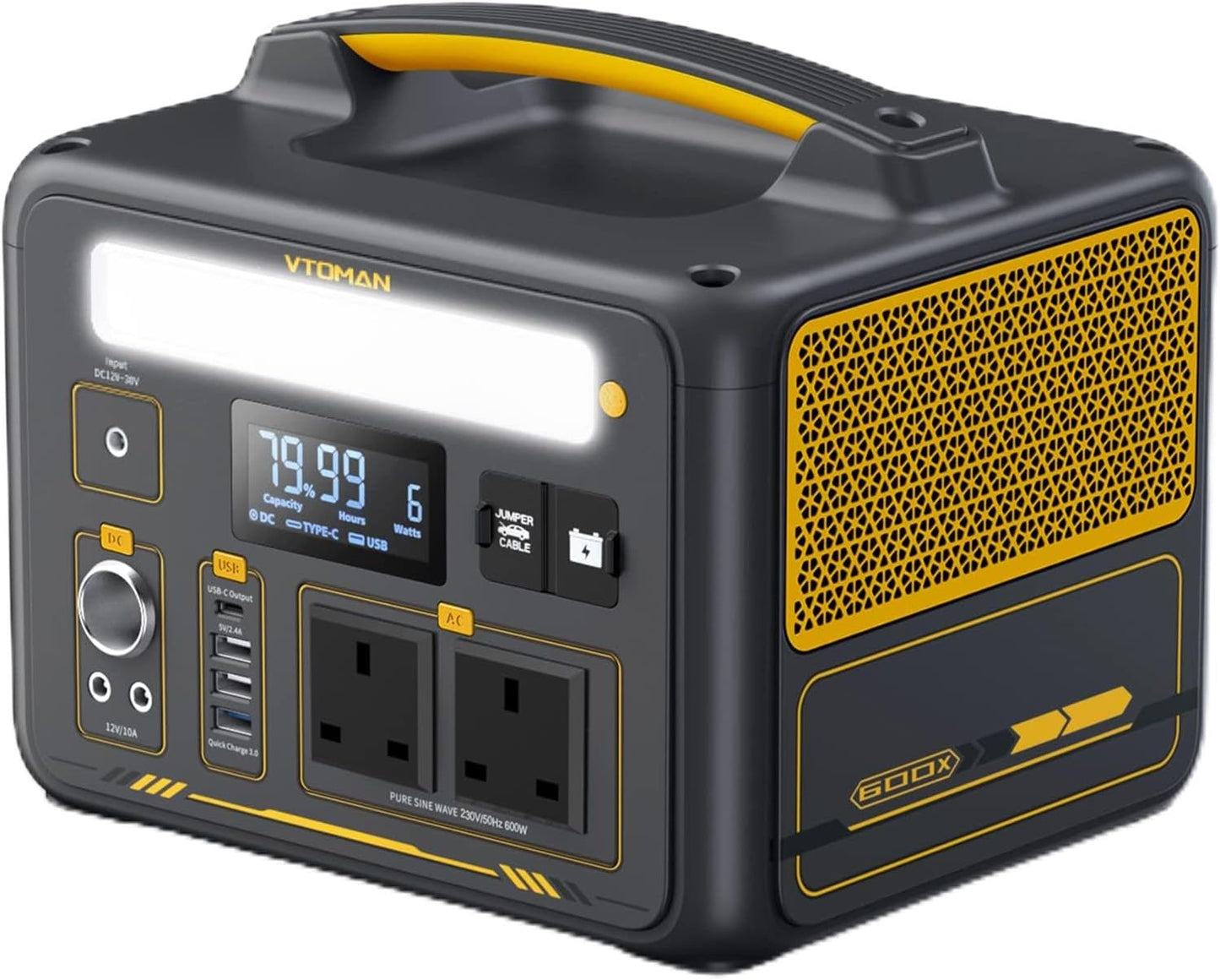 VTOMAN JUMP 600X Portable Power Station – 299Wh LiFePO4 Solar Generator
