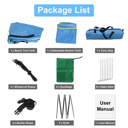 4–6 Person Beach Tent Canopy – UPF50
