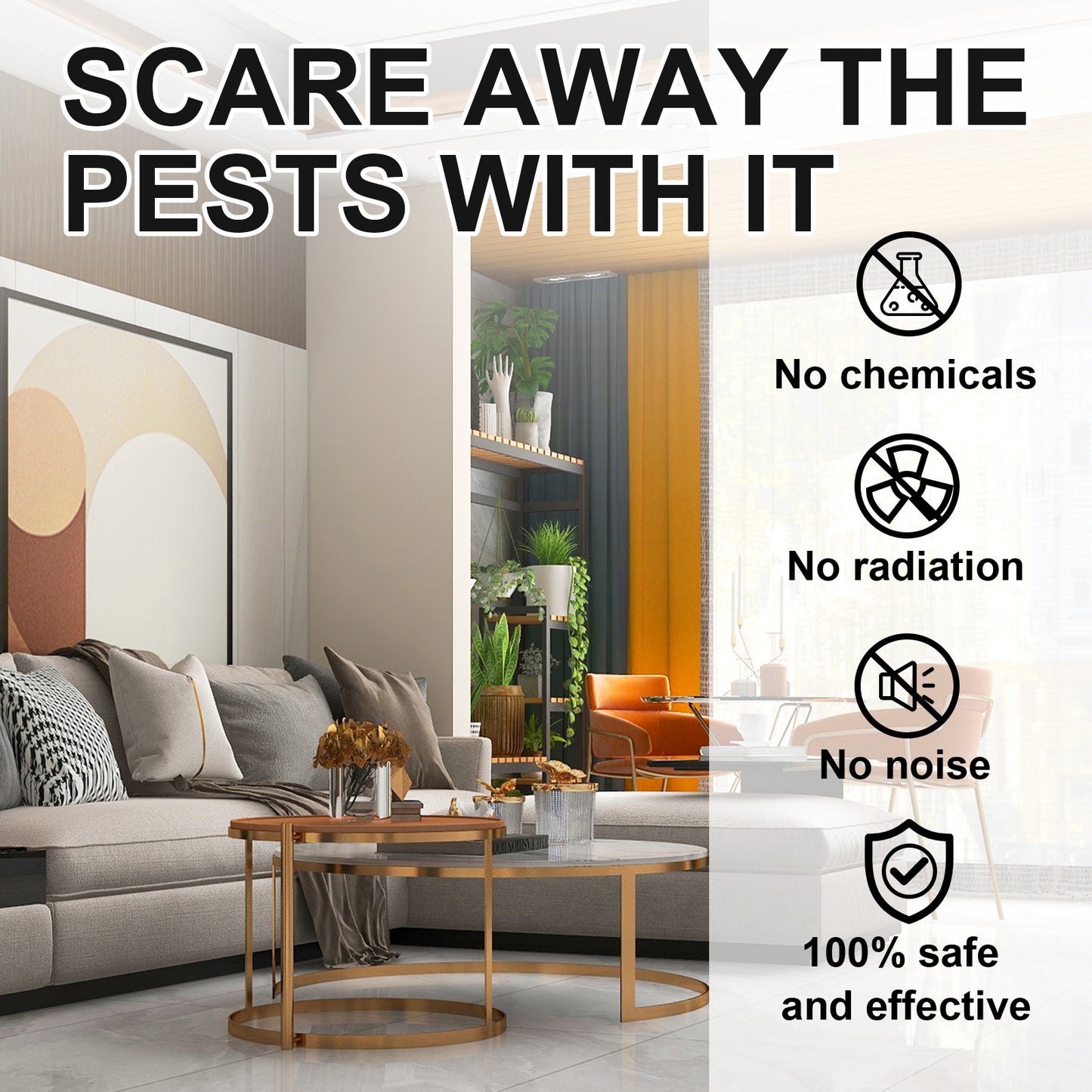 Jue-Fish Ultrasonic Pest Repeller, Mosquito Repellent Household Mosquito Repellent Cockroach Repellent Mouse Repellent Plug-In Intelligent Night Light