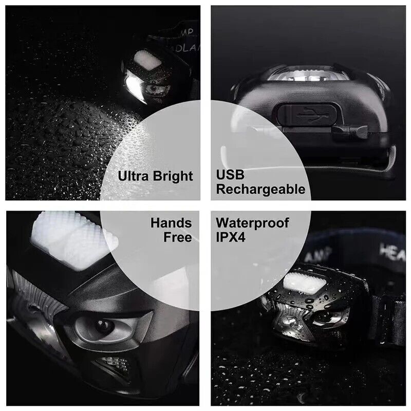 USB Rechargeable Super Bright LED Headlamp
