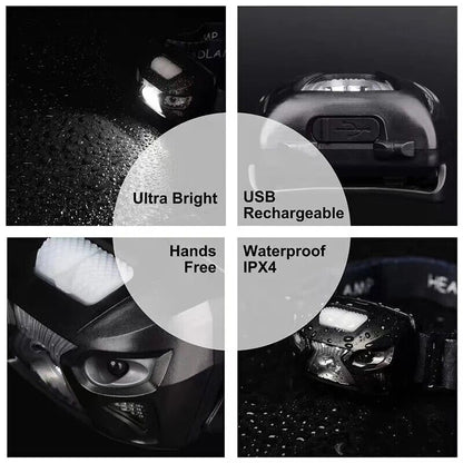 USB Rechargeable Super Bright LED Headlamp