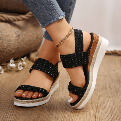 Women’s Summer Wedge Sandals – Peep-Toe Design, Casual Chic Comfort