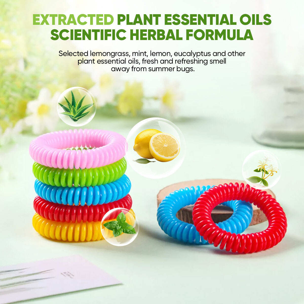 Mosquito Repellent Bracelets 10 Pack All Natural, Deet Free And Waterproof Bands