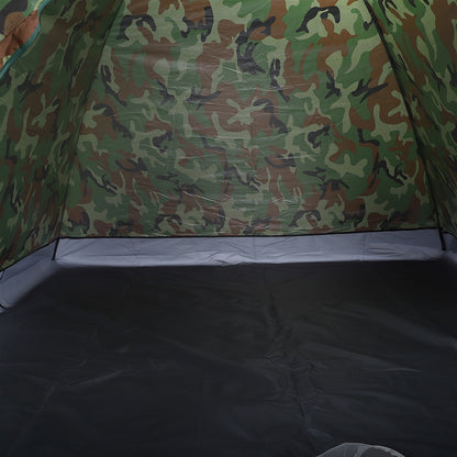 3-4 People Camouflage Portable Camping Tent With Silver Tape And Fiberglass Pole