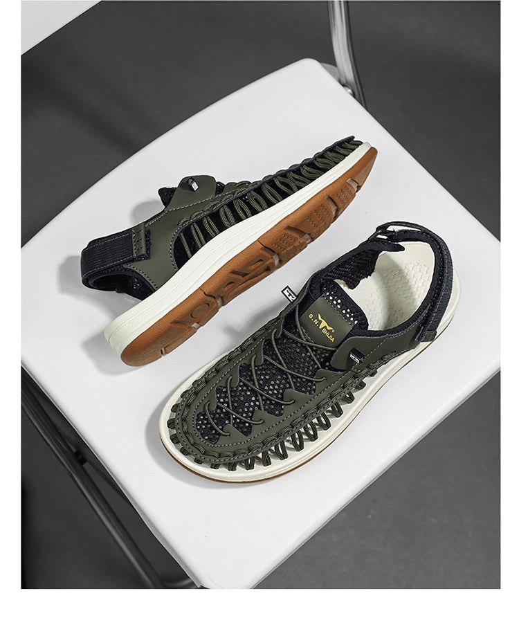 Men's Summer Woven Hollowed Sports Outdoor Trekking Shoes Sandals