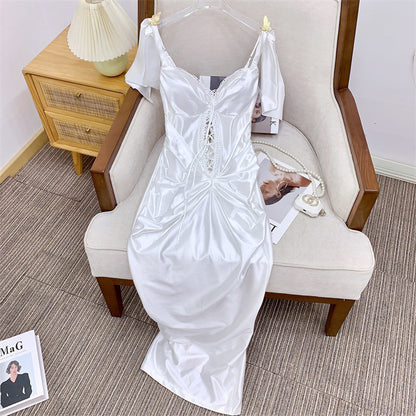 Vintage Knitted Pearlescent Stretch Fishbone Dress