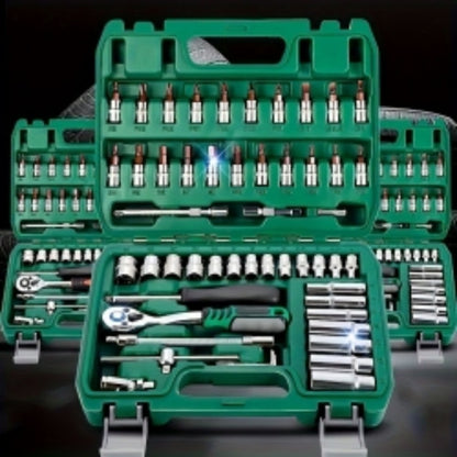 46 Piece 1/4 Inch  Ratchet Socket And Bit Set